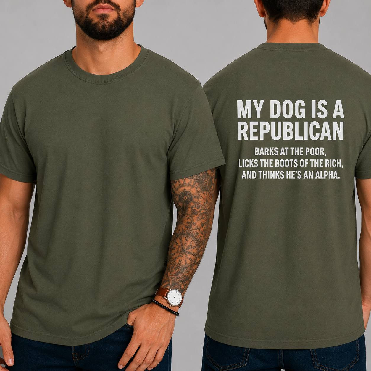 My Dog Is A Republican Cotton T-shirt Political Tee Funny Shirts Democrat Shirt Liberal Tee